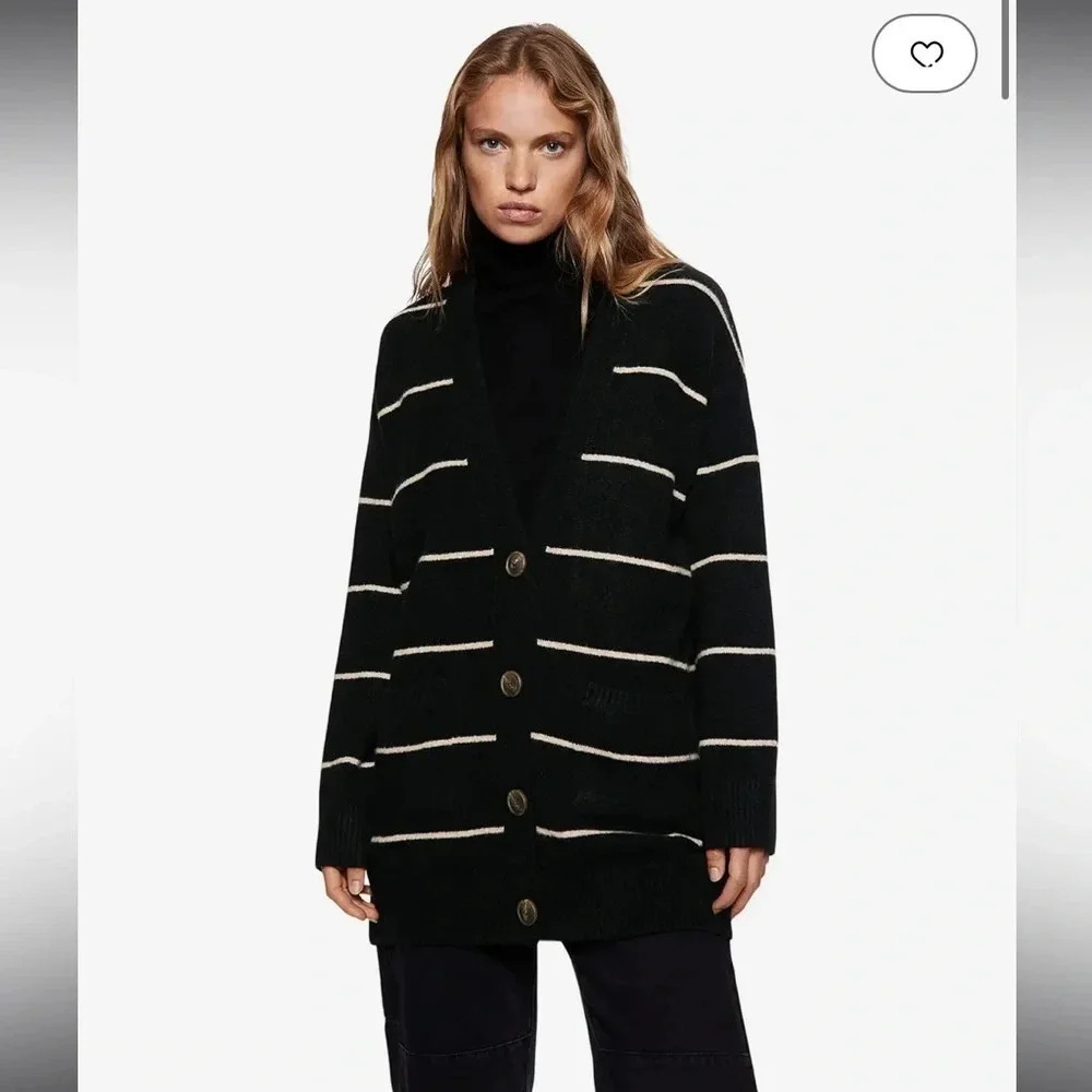 NWT MANGO STRIPED OVERSIZED CARDIGAN